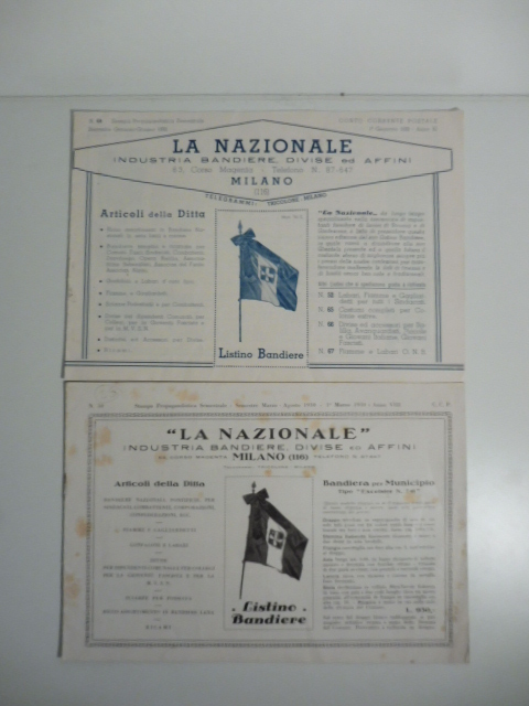 La Nazionale. Industria bandiere divise ed affini, 2 cataloghi